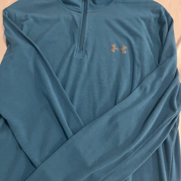 Under Armour Men's Long Sleeve Quarter Zip Shirt, Medium, Blue - Picture 9 of 10